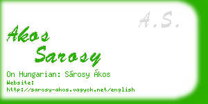 akos sarosy business card